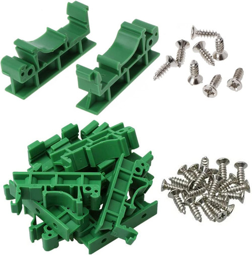 Molence 20 Sets C45 PCB DIN Rail Mounting Adapter 35mm 15mm Circuit Board Mounting Bracket Holder Carrier Clip