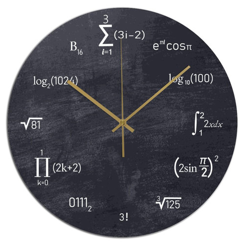 UanMere Math Equations and Notations Wall Clock 15x15 Inches Farmhouse Kitchen Decor Gifts Bathroom PVC Clock Quartz Non Ticking Retro Easy to Read PVC Clocks for Farmhouse Outdoor School