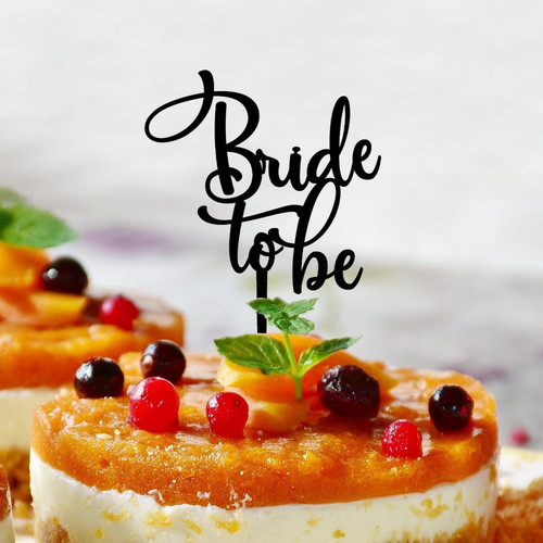 Bride To Be Wedding Engagement Cake Topper Custom Wedding Party Supplies Bride To Be Mr & Mrs Figures Wedding Gifts Acrylic Black