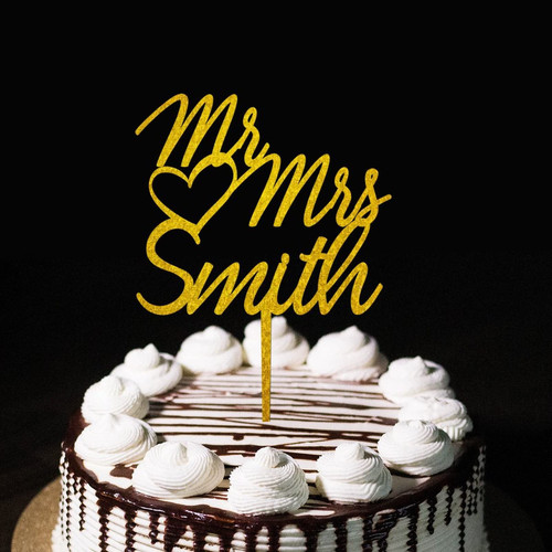 Mr & Mrs Engagement Wedding Caketopper Personalised Wedding Cake Decorations Wedding For Couples Wedding Gifts Gold