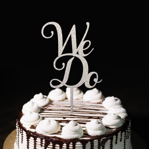 We Do Wedding Engagement Cake Toppers Custom Wedding Party Decorations Bride To Be Mr & Mrs Figures Engagement Gifts Silver