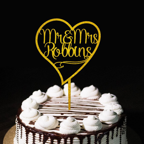 Custom Wedding Engagement Cake Toppers Mr & Mrs Wedding Wedding Party Supplies Mr & Mrs Figures Engagement Gifts Gold