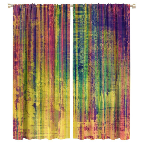 NC Colored Boards Curtain, Tints and Shades Grunge Texture Room Darkening Door Window Curtain for Bedroom Kitchen Living Room 42x45in