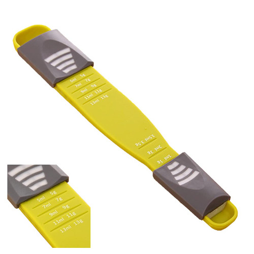Adjustable Measuring Spoon White,Creative Double End Adjustable Scale, Eight Stalls Measuring Spoon,Measuring Dry/Semi-Liquid Ingredients,Measuring Spoon for Baking,Cooking,Coffee,Sugar,Salt,Powder.
