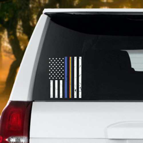 Rainbow Flag Pride Car Decals Gay Pride Decal LGBT Rainbow Equality Lesbian Vinyl Car Stickers Decal Funny Bumper Stickers for Cars Personalized Stickers for Car Laptop