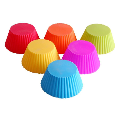LYNLYN Set of 12 Pieces 7cm Muffin Cup for Kitchen Round Silicone DIY Baking Cake Mould Muffin Cupcake Molds Bread Cake Mold Liyannan (Color : 12PCS-Random Color)