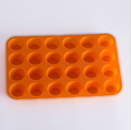 LYNLYN Cake Mould 24 Cavity Silicone Cookies Cupcake Pan Tray Mould Home Muffin Mould 3D Non Stick Jelly Candy Mould Chocolate Mould Liyannan (Color : Orange)
