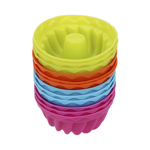 SRLIWHITE Baking Jelly Mould Silicone Pudding Cupcake Muffin Donut Mold 12pcs/Set Thread Shape Non Stick Chocolate Mold