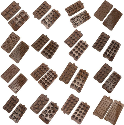 SRLIWHITE Silicone Chocolate Mold 28 Shapes Baking Tools Non Stick Cake Mold Jelly and Candy DIY Chocolate Mold (Color : 4 pc Dropper)