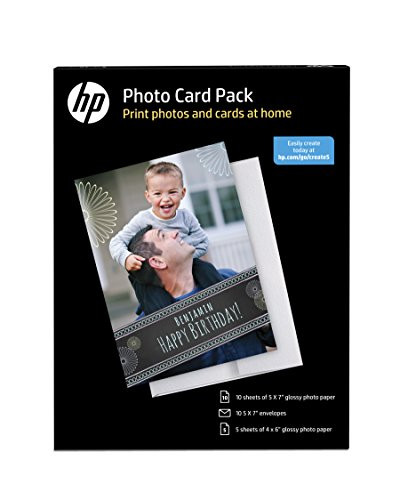 HP Photo Card Kit with 10 sheets of 5x7-Inch Glossy Photo Paper and Envelopes and 5 Sheets of 4x6-Inch Glossy Photo Paper  DISCONTINUED BY MANUFACTURER