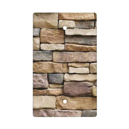 Grey Blank Wall Plate Decorative Single Gang No Device Blank Switch Plates Light Switch Plates and Outlet Covers Faceplate 4.50 x 2.76 Inch Funny Stone
