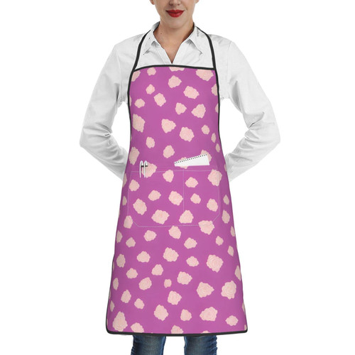 ALTEKO Flowers Printed Patterns Apron For Women Men Kitchen Cooking And Grill Apron With Pocket