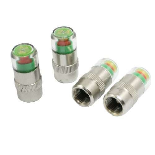 iSaddle New Car Tire Pressure Monitor Valve Cap w/Sensor Indicator 3 Color Eye Alert 4Pcs