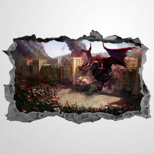 Dragon 3D Sticker Fantasy Decal Mural Bedroom Decor Wall Stickers Mural Smashed Wall Art Removable Poster Vinyl decals For Bedroom Living Room Playroom Nursery Office Shop,32'' sj400 Dragon 3D Sticker Fantasy Decal Mural Bedroom Decor Wall Stickers Mural Smashed Wall Art Removable Poster Vinyl decals For Bedroom Living Room Playroom Nursery Office Shop,32'' sj400