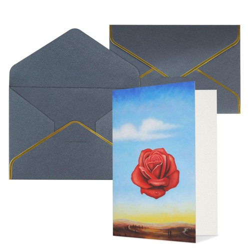 rose Printed Greeting Cards Blank Note Cards Birthday Cards Sympathy Cards With Envelopes Christmas Cards Black