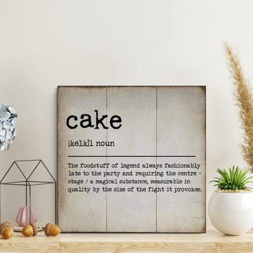 LITTLEGROVE SEEDS Cake Definition Wood Sign Cake Definition Typography Wood Plaque Motivational Wall Decorations for Living Room Rustic Wall Art Kitchen Wall Hanger Retro Decoration Sign 16x16in LITTLEGROVE SEEDS Cake Definition Wood Sign Cake Definition Typography Wood Plaque Motivational Wall Decorations for Living Room Rustic Wall Art Kitchen Wall Hanger Retro Decoration Sign 16x16in