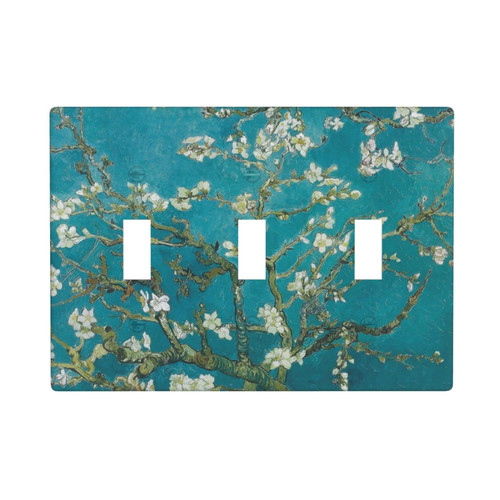 Van Gogh Almond Blossoms Light Switch Plate Cover Funny Decor Standard Size Wall Plate Triple Toggle