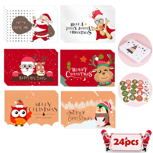 Christmas Greeting Cards, 24 Pack 6 Funny Santa Designs Greeting Card with Envelopes and Stickers, Christmas Holiday Cards Christmas Greeting Cards, 24 Pack 6 Funny Santa Designs Greeting Card with Envelopes and Stickers, Christmas Holiday Cards