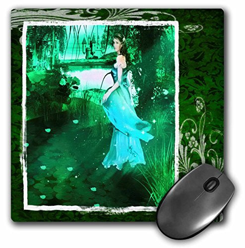 3dRose LLC 8 x 8 x 0.25 Inches Mouse Pad, Celtic Princess in the Woods (mp_31492_1)