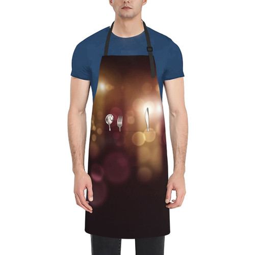 BONDIJ Apron with 2 Pockets for Women Men, Adjustable Neck garden Apron, Waterproof Golden Microphone Bib Aprons for Chef Kitchen Cooking Bbq Grilling