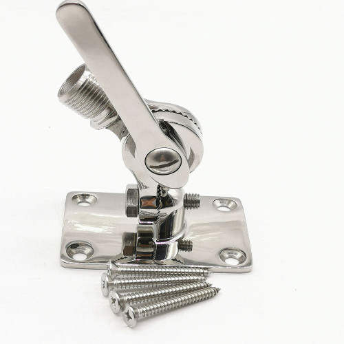 Marine VHF Antenna Mounts, Ratchet Mount,Heavy Duty Marine VHF Antenna 316 Stainless Steel Boat Adjustable Base