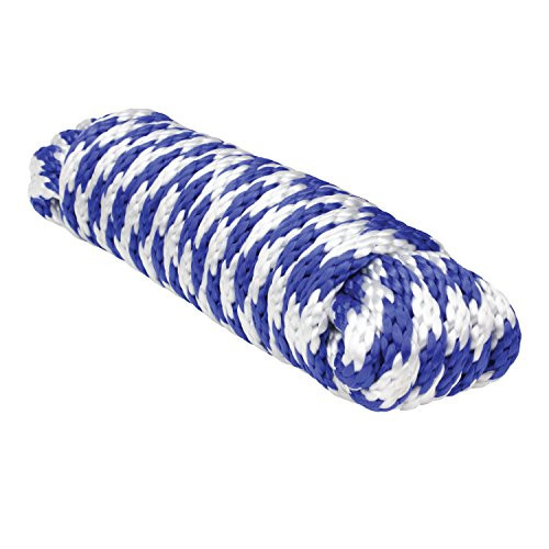 Extreme Max 3008.0205 Blue/White 3/8" x 10' Solid Braid MFP Utility Rope
