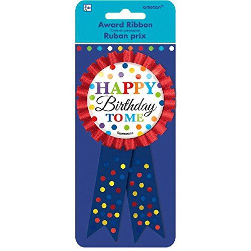 Amscan 210373 Award Ribbon Party Décor, 5 3/4" x 3 1/8", Multi Color