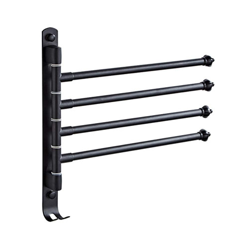 -Shelf,Towel Rack Bathroom Accessory Wall Mounted Towel Holder Swing Out Towel Bar Stainless Steel Bathroom Towel Rack 4-Bar Folding Arm Swivel Hanger