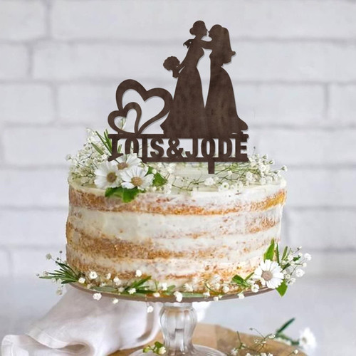 Mrs & Mrs Lesbian Cake Topper Mrs And Mrs Wedding Cake Decor Anniversary Engagement Party Decoration Cake Supplies Gift For Two Brides