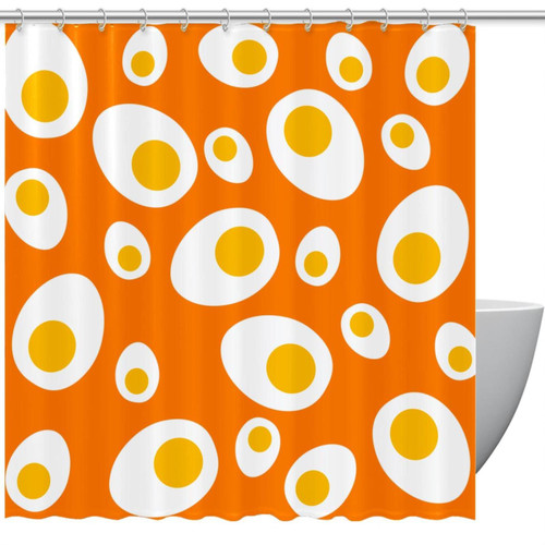 VAPOKF Shower Curtain for Bathroom Decor, Half Egg Waterproof Polyester Fabric Bath Curtain Set with 12 Hooks - 72x72 Inches