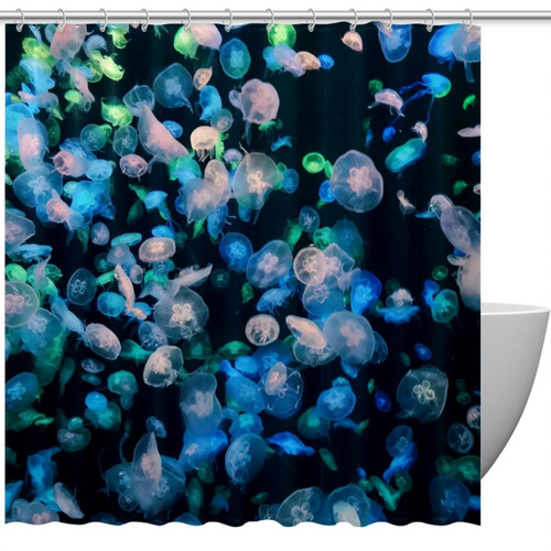 VAPOKF Shower Curtain for Bathroom Decor, Jellyfish Underwater Waterproof Polyester Fabric Bath Curtain Set with 12 Hooks - 60x72 Inches VAPOKF Shower Curtain for Bathroom Decor, Jellyfish Underwater Waterproof Polyester Fabric Bath Curtain Set with 12 Hooks - 60x72 Inches