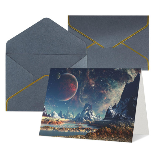 Stars Printed Greeting Note Cards Thank You Cards Blank Notecards Wtih Envelopes Holiday Cards For Christmas Birthdays Black