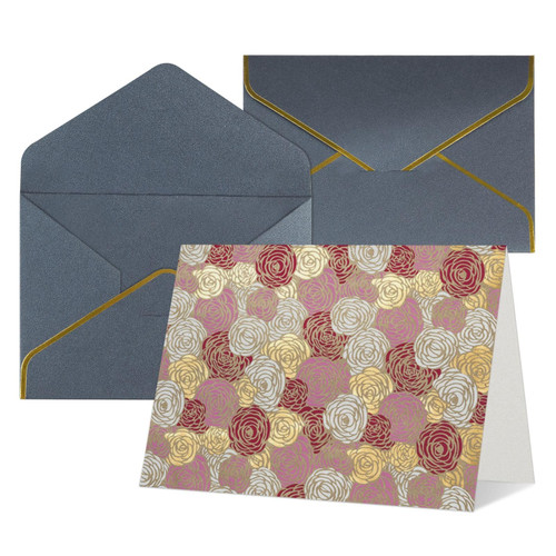 Rose Printed Greeting Note Cards Thank You Cards Blank Notecards Wtih Envelopes Holiday Cards For Christmas Birthdays Black