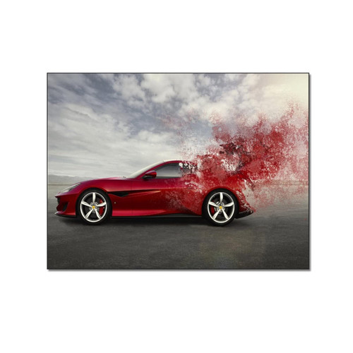 Red Sports Car Posters Abstract Wall Art Modern Home Decor Picture Frames Wall Decoration Posters & Prints Wallpaper Bedroom Decoration Wall Art 8x10inch(20x26cm)