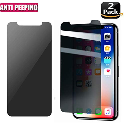 iPhone X Privacy Screen Protector,Tempered Glass Privacy Film iPhone X iPhone Xs, Anti Peek Screen Protector iPhone X/XS,Highly Translucent Anti-Spy Film,Anti-Scratch(2pack)