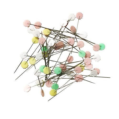 100 Pieces Flat Head Straight Pins, Sewing Pins Quilting Pins for Sewing DIY Projects Dressmaker Jewelry Decoration, Assorted Colors (Flower),Q1012