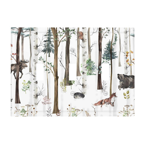 Rustic Forest Lodge Wild Animal 3 Gang Light Switch Cover Triple Toggle Wall Plate Decorative Size 6.7 x 4.8 In Switchplate Electrical Home Faceplate for Bathroom Kitchen Decor Rustic Forest Lodge Wild Animal 3 Gang Light Switch Cover Triple Toggle Wall Plate Decorative Size 6.7 x 4.8 In Switchplate Electrical Home Faceplate for Bathroom Kitchen Decor