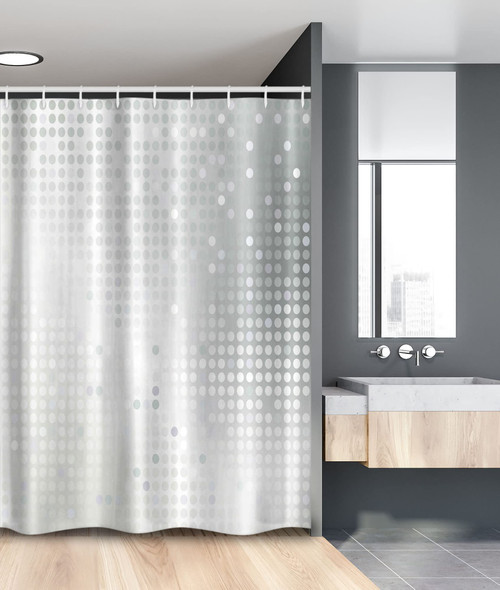 Ambesonne Grey Stall Shower Curtain, Gradient Shapes Digital Vibrant Colored Modern Style Graphic Print Monochromatic, Fabric Bathroom Decor Set with Hooks, 54" W x 78" L, Grey