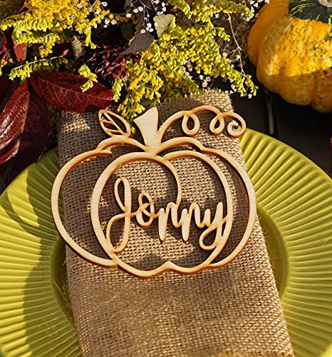 Thanksgiving table decor thanksgiving decorations ideas thanksgiving place cards pumpkin place cards Thanksgiving Table,Wood Name Place Tag Card, 1 shipped.