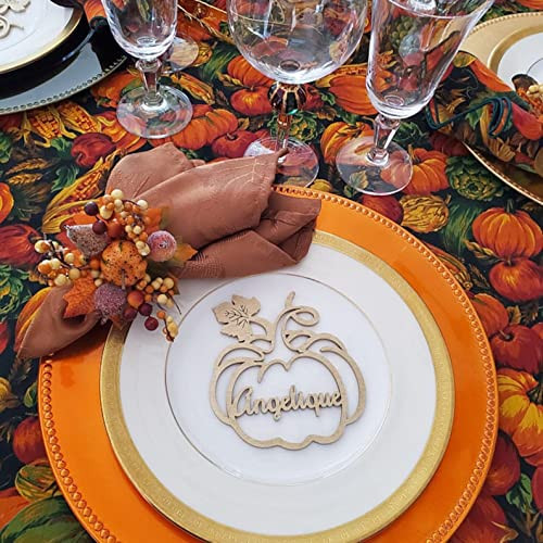 Pumpkin shape place card Thanksgiving table decorsThanksgiving place cardsPumpkin decorCustomThanksgiving name signThanksgiving decor