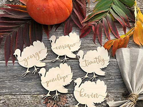 Turkey shape place card Thanksgiving table decorsThanksgiving place cardsTurkey decorCustomThanksgiving name,Wooden Wall Art, Home Wall Decor, Christmas Gifts, 1 piece send.