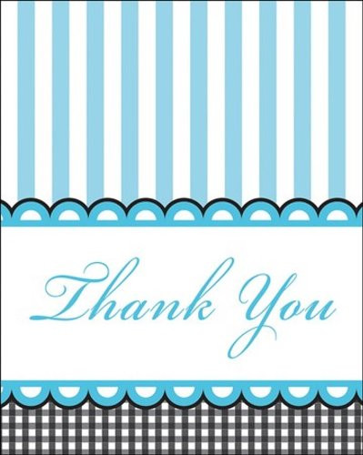8-Count Thank You Notes, Sweet Baby Feet Blue