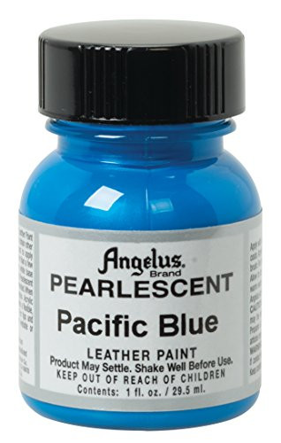 Angelus Pearlescent Leather Paint, Pacific Blue, 1 oz.