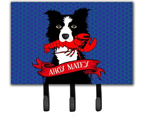 Caroline's Treasures VHA3011TH68 Ahoy Matey Nautical Border Collie Leash Or Key Holder, Triple, Multicolor