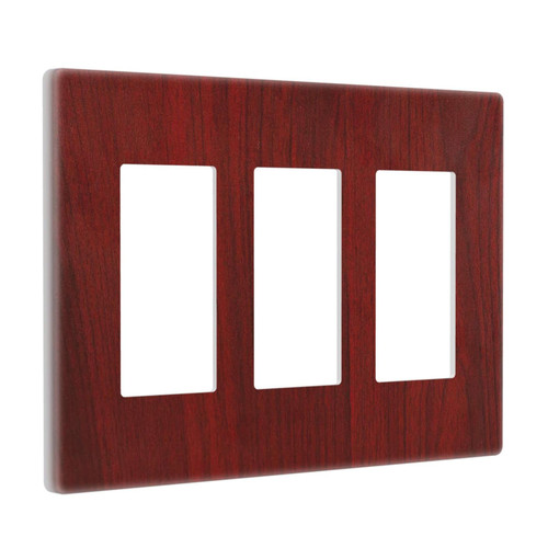 Red Brown Wood FlatPrint 3 Gang Triple Rocker/Decora Light Switch Wall Plate Cover Decorative Electrical Faceplate for Living Room Bedroom Decor Screwless 6.57" x 4.65 Red Brown Wood FlatPrint 3 Gang Triple Rocker/Decora Light Switch Wall Plate Cover Decorative Electrical Faceplate for Living Room Bedroom Decor Screwless 6.57" x 4.65