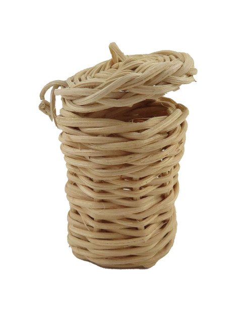 Melody Jane Dolls Houses Dollhouse Laundry Basket Wicker Linen Hamper with Lid Bathroom Accessory 1:12