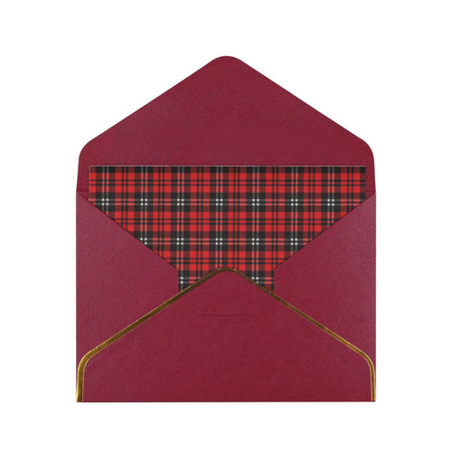 allgobee Greeting Cards Christmas-Red-Plaid-Lattice Envelope Blank Cards Cards For All Occasions,Birthday,Thank You,Wedding