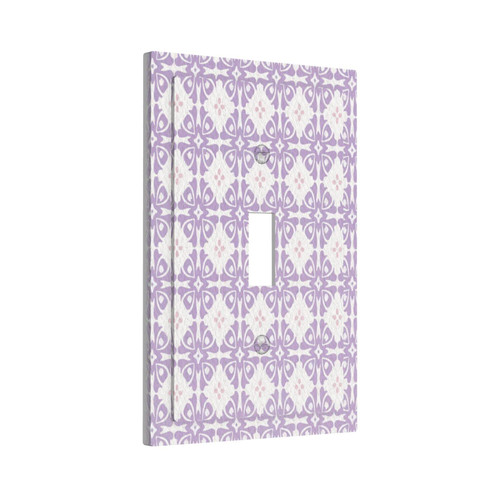 1-Gang Lavender-Pattern Decorative Wall Plates Thermoplastic Faceplate Cover(Single Toggle)