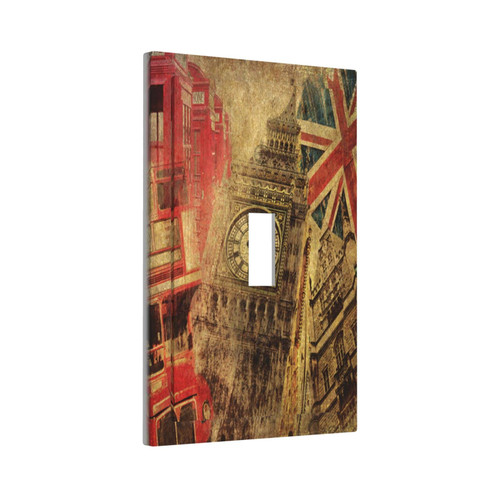 1-Gang Collage-Icons-Of-London Decorative Wall Plates Thermoplastic Faceplate Cover(Single Toggle)