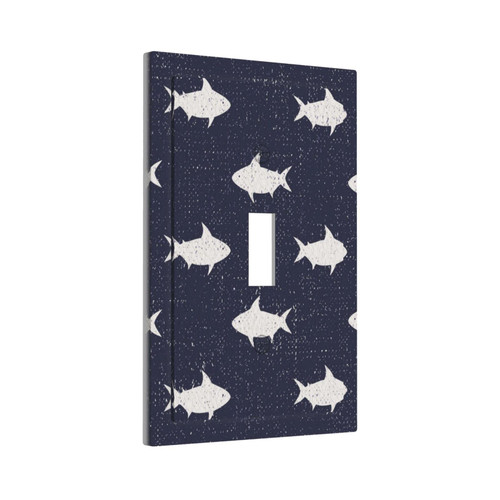 1-Gang Sharks-Nautical-Sea-Navy Decorative Wall Plates Thermoplastic Faceplate Cover(Single Toggle)